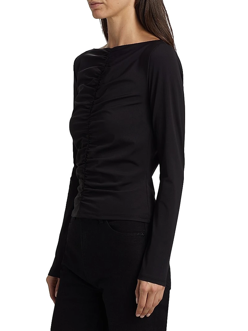 Ruched Long-Sleeve Top