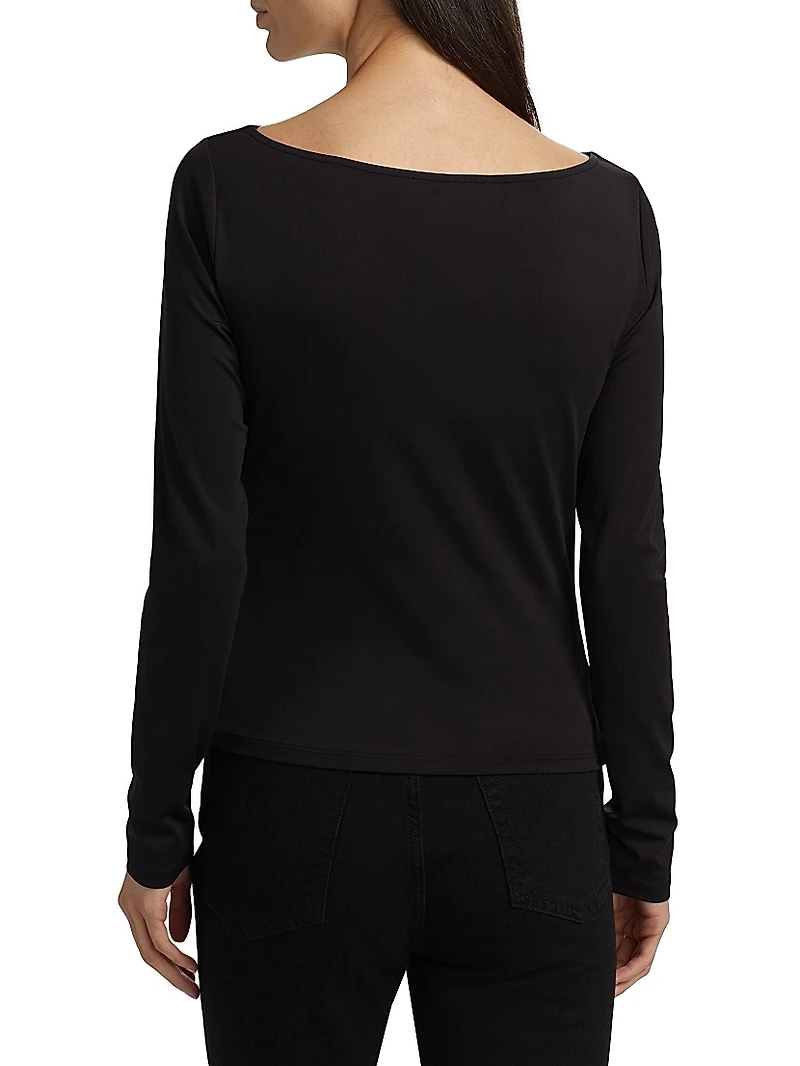 Ruched Long-Sleeve Top