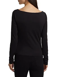 Ruched Long-Sleeve Top