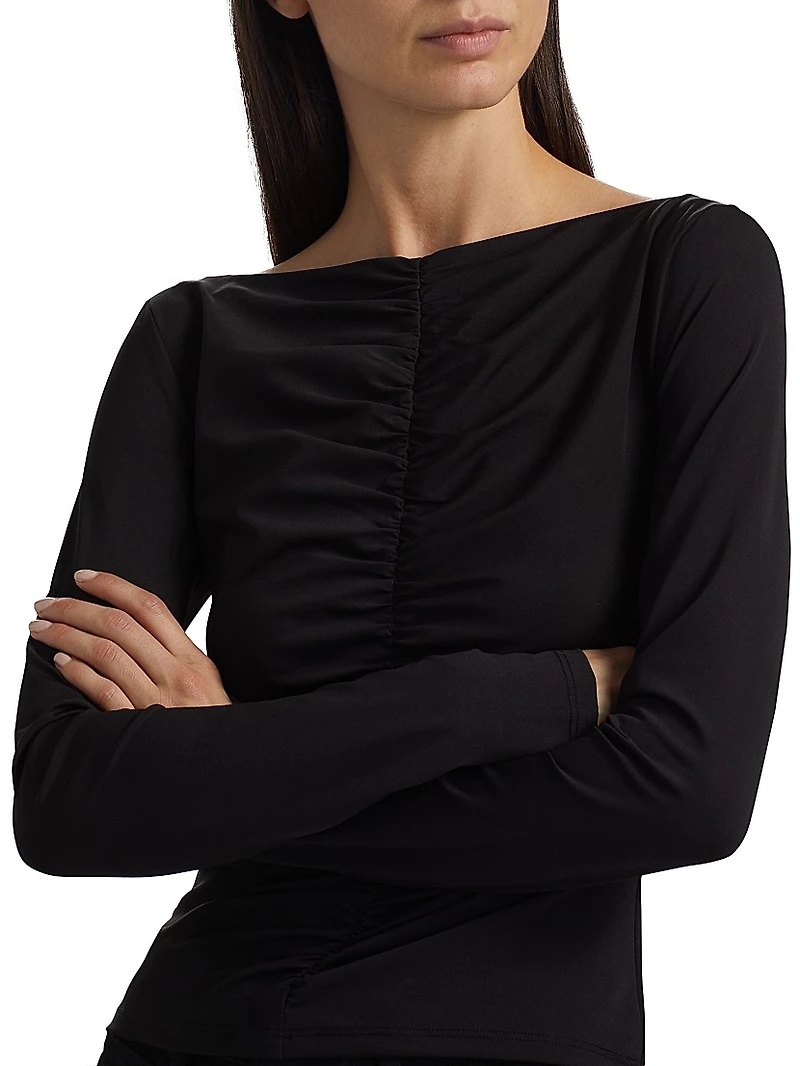 Ruched Long-Sleeve Top