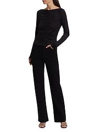 Ruched Long-Sleeve Top