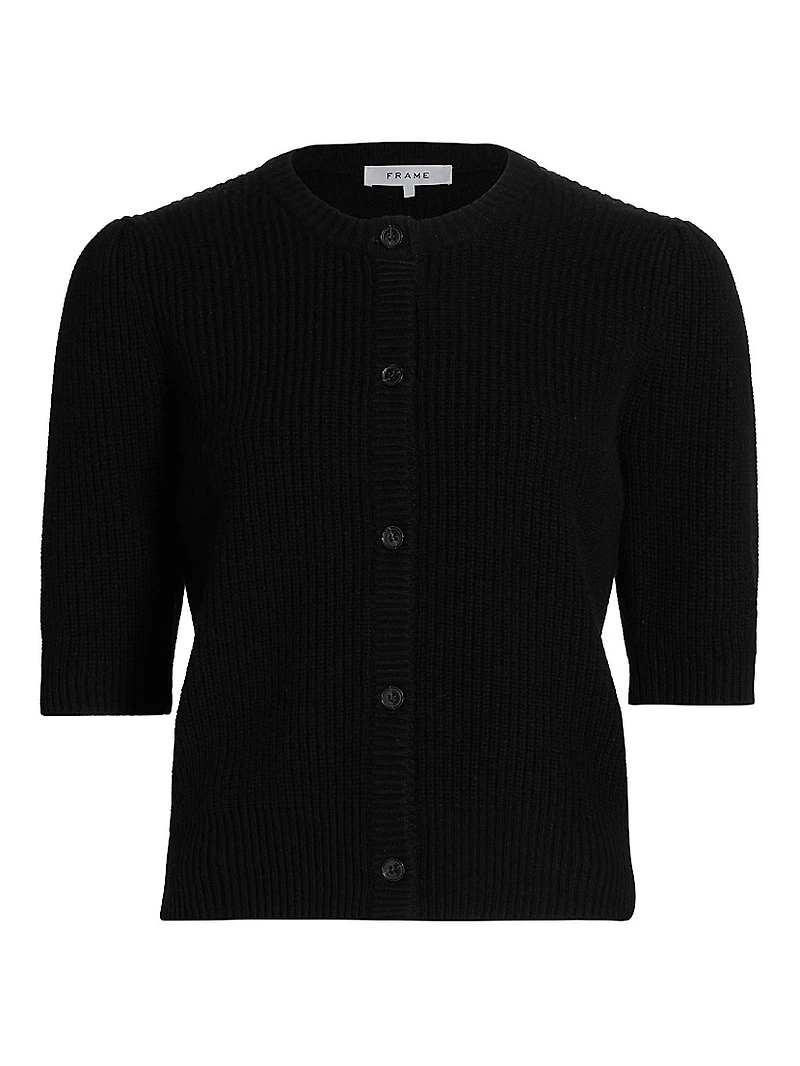 Shrunken Wool-Cashmere Cardigan