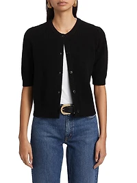 Shrunken Wool-Cashmere Cardigan