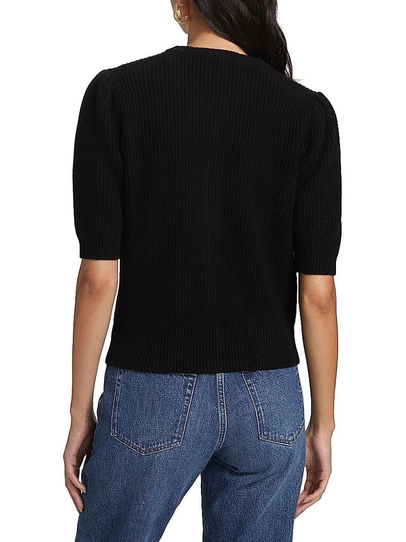 Shrunken Wool-Cashmere Cardigan