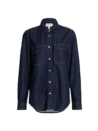 The Trapunto Denim Button-Front Shirt