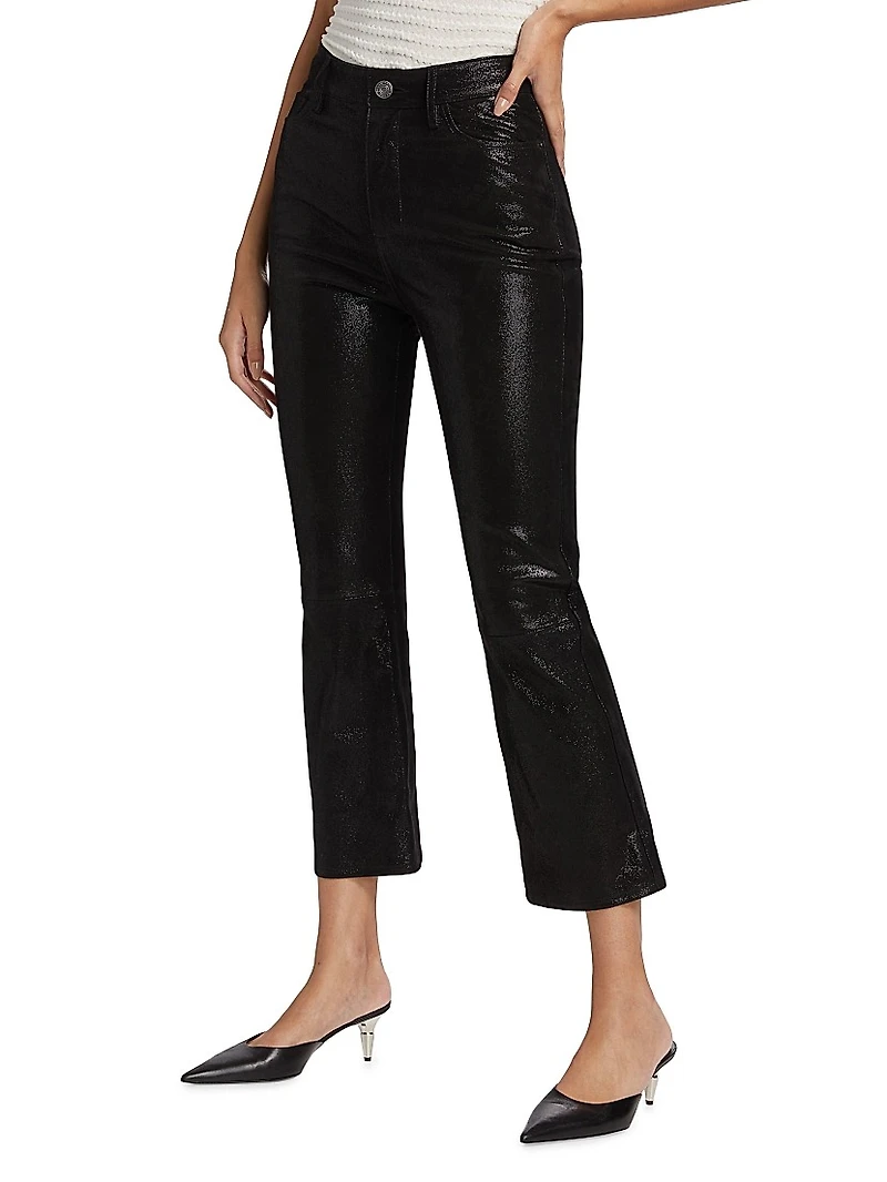 Le Crop Mini Boot Leather Pants