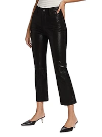 Le Crop Mini Boot Leather Pants