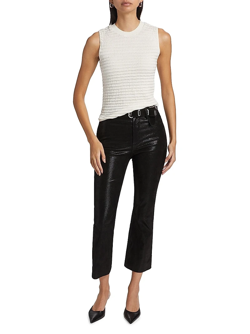 Le Crop Mini Boot Leather Pants