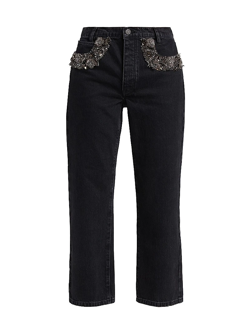 The Beaded Straight Jeans