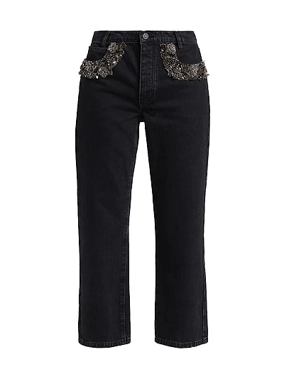 The Beaded Straight Jeans