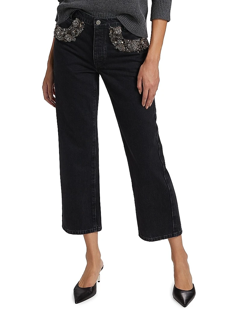 The Beaded Straight Jeans