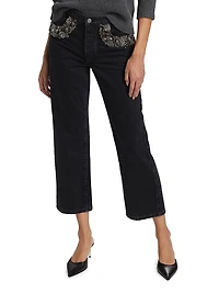 The Beaded Straight Jeans
