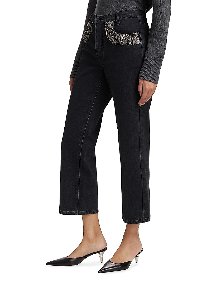 The Beaded Straight Jeans