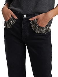The Beaded Straight Jeans