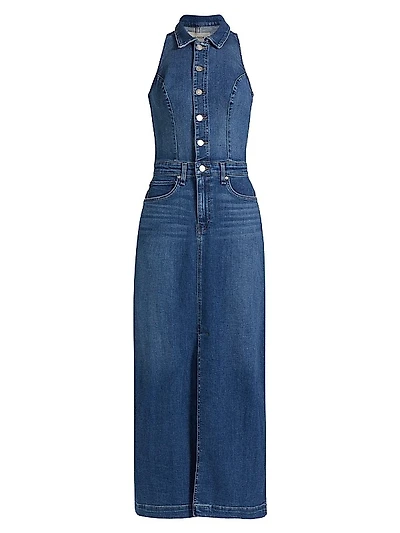 Denim Halter Maxi Dress