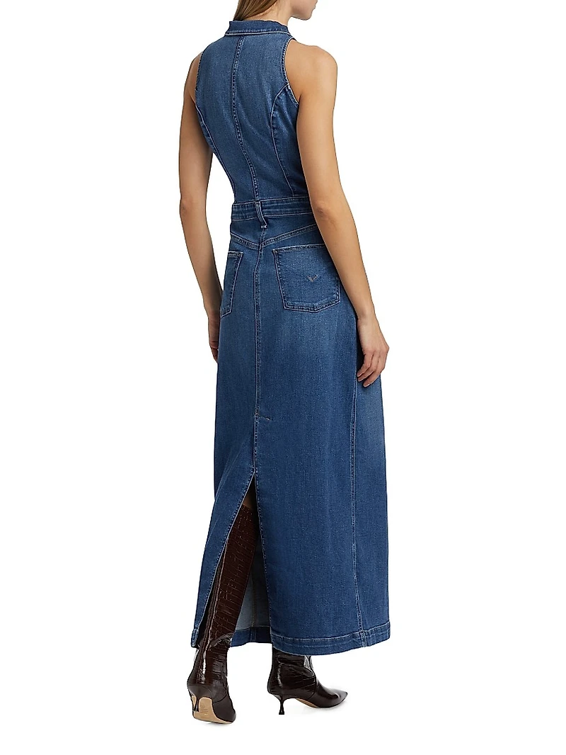Denim Halter Maxi Dress