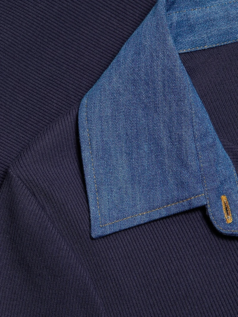 Jaden Denim & Stretch Cotton Top