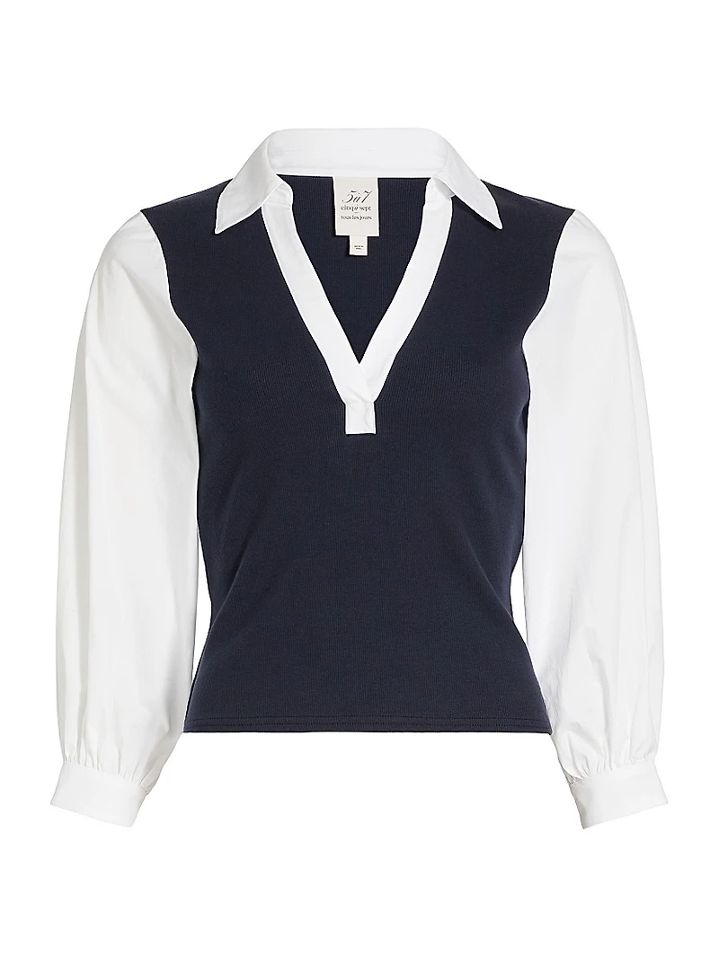 Colleen Poplin-Sleeve Top