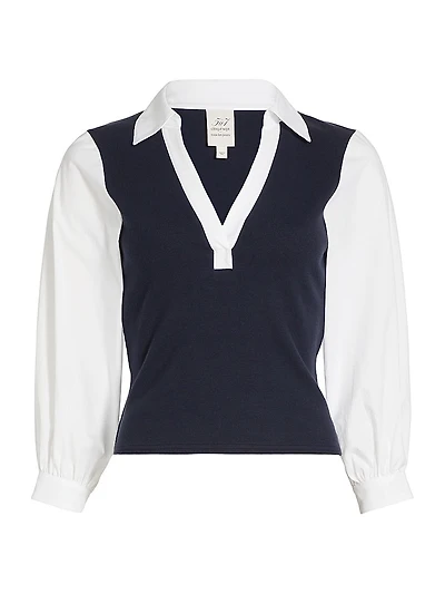 Colleen Poplin-Sleeve Top