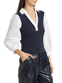 Colleen Poplin-Sleeve Top