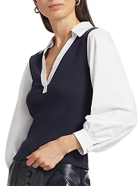 Colleen Poplin-Sleeve Top