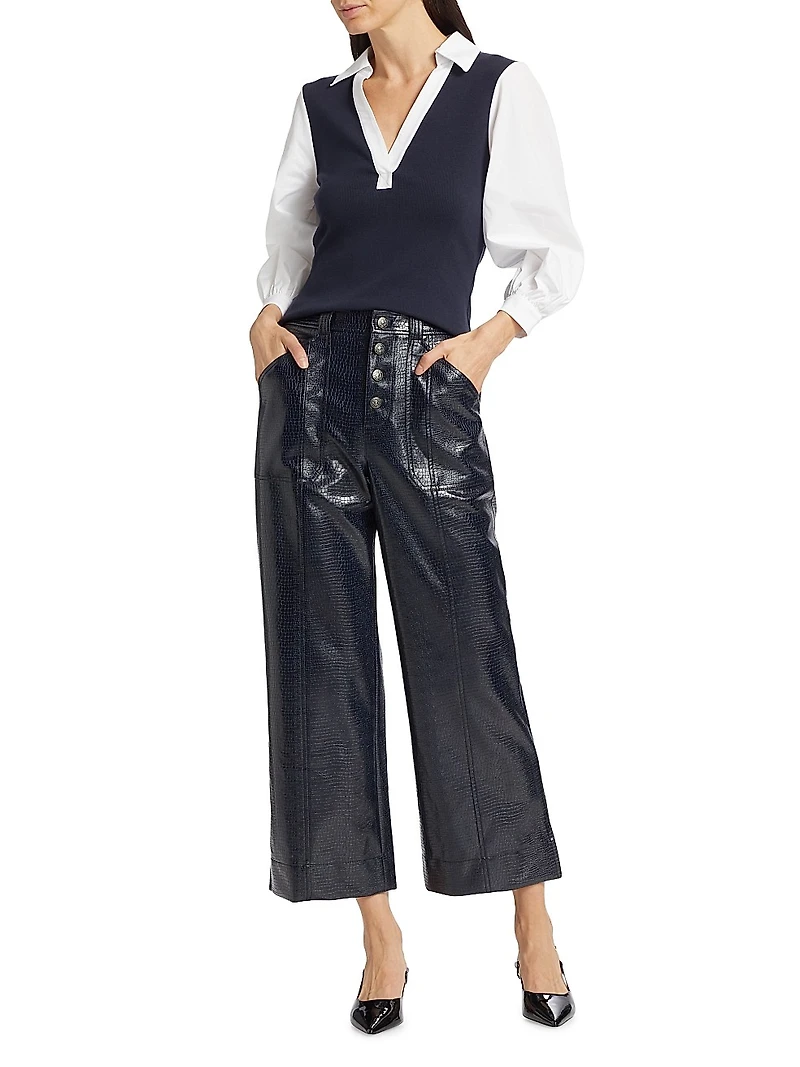 Colleen Poplin-Sleeve Top