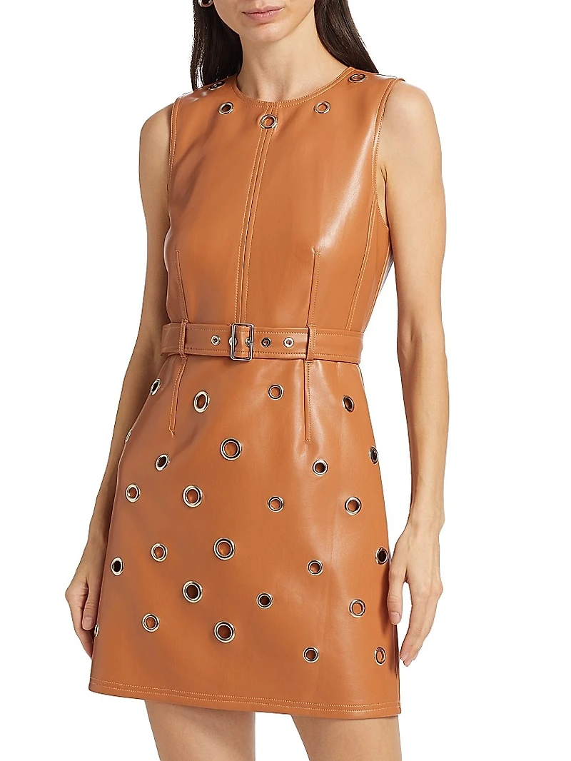 Harriet Faux Leather Minidress