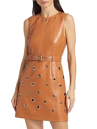 Harriet Faux Leather Minidress