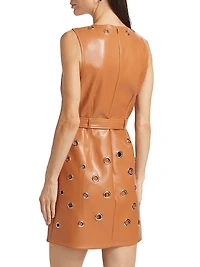 Harriet Faux Leather Minidress