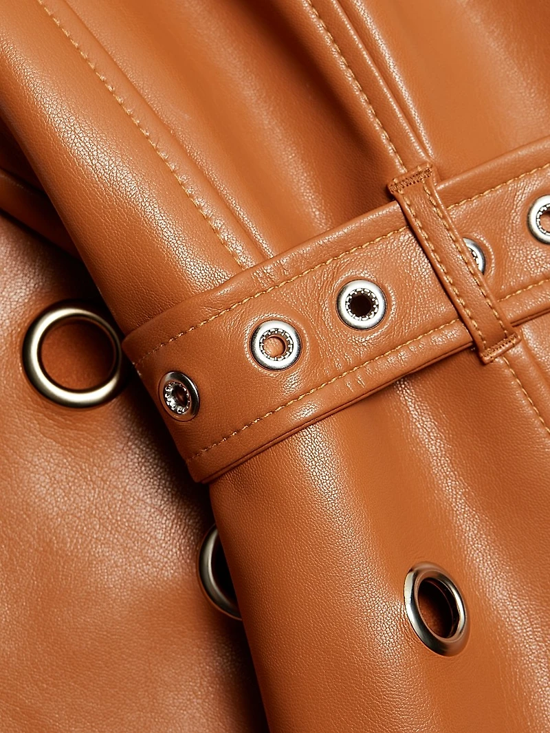 Harriet Faux Leather Minidress