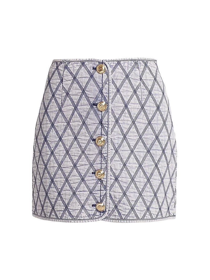Gretchen Stitched Denim Miniskirt