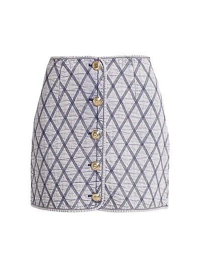 Gretchen Stitched Denim Miniskirt