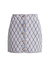 Gretchen Stitched Denim Miniskirt