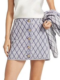 Gretchen Stitched Denim Miniskirt