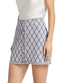 Gretchen Stitched Denim Miniskirt