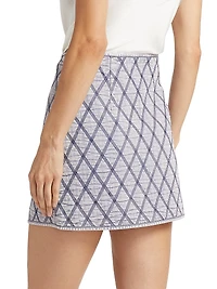 Gretchen Stitched Denim Miniskirt