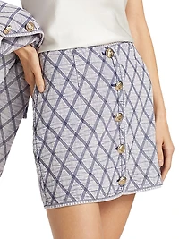 Gretchen Stitched Denim Miniskirt
