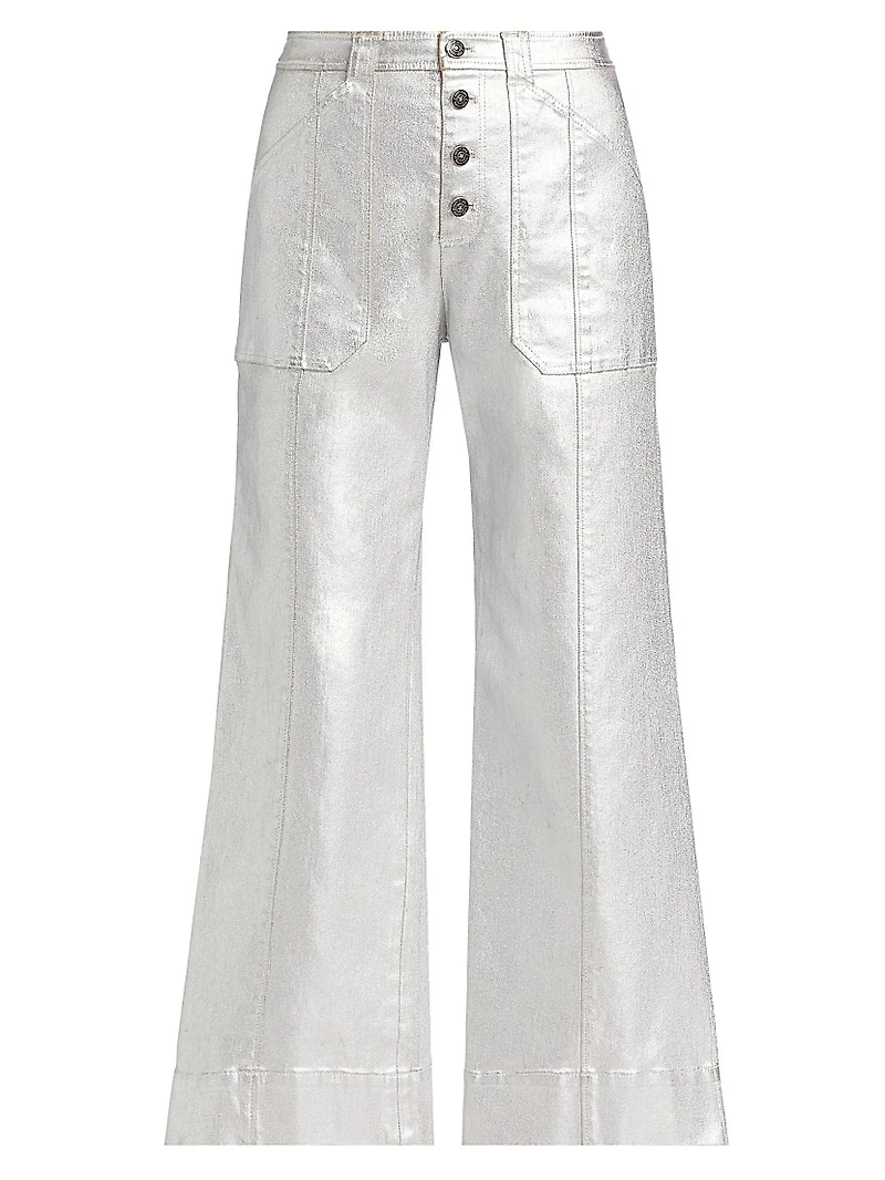 Benji Textured Foil Flare Pants