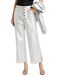 Benji Textured Foil Flare Pants