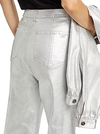 Benji Textured Foil Flare Pants