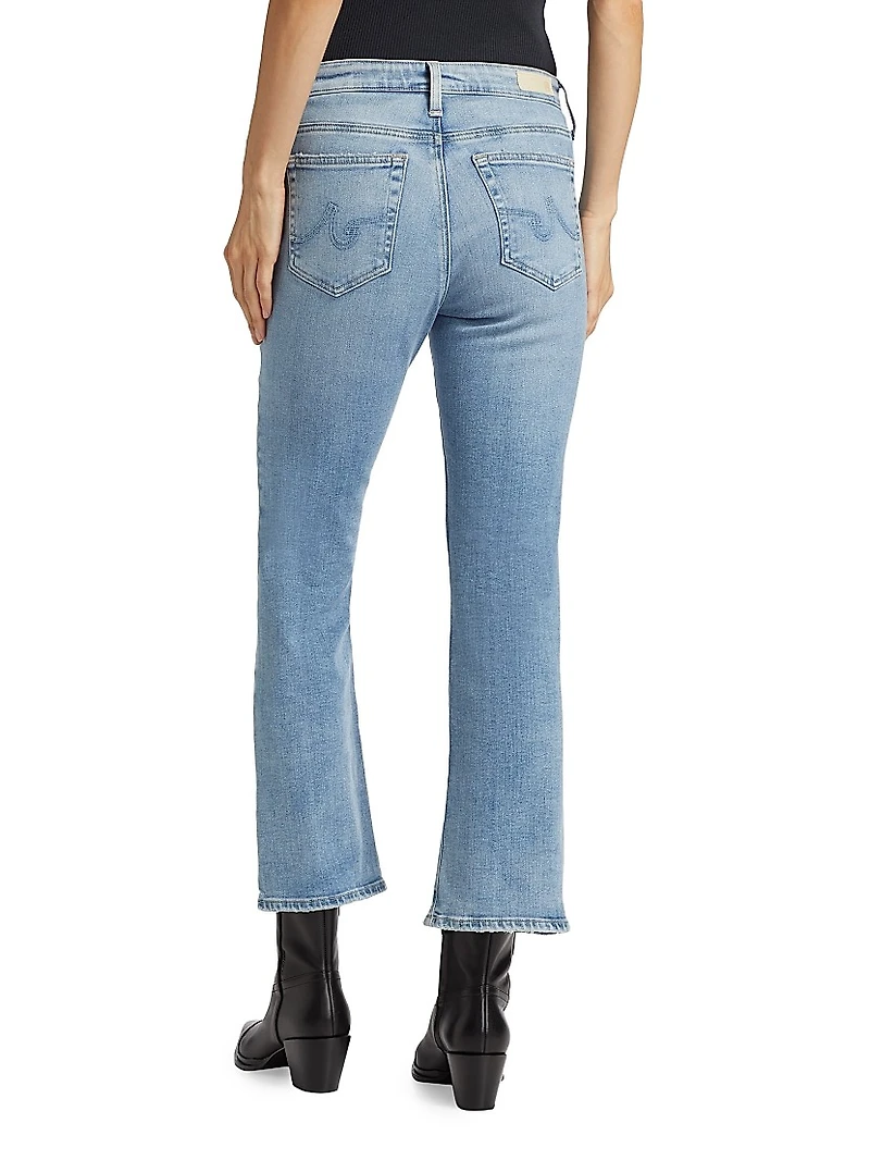 Farrah Mid-Rise Stretch Crop Boot-Cut Jeans