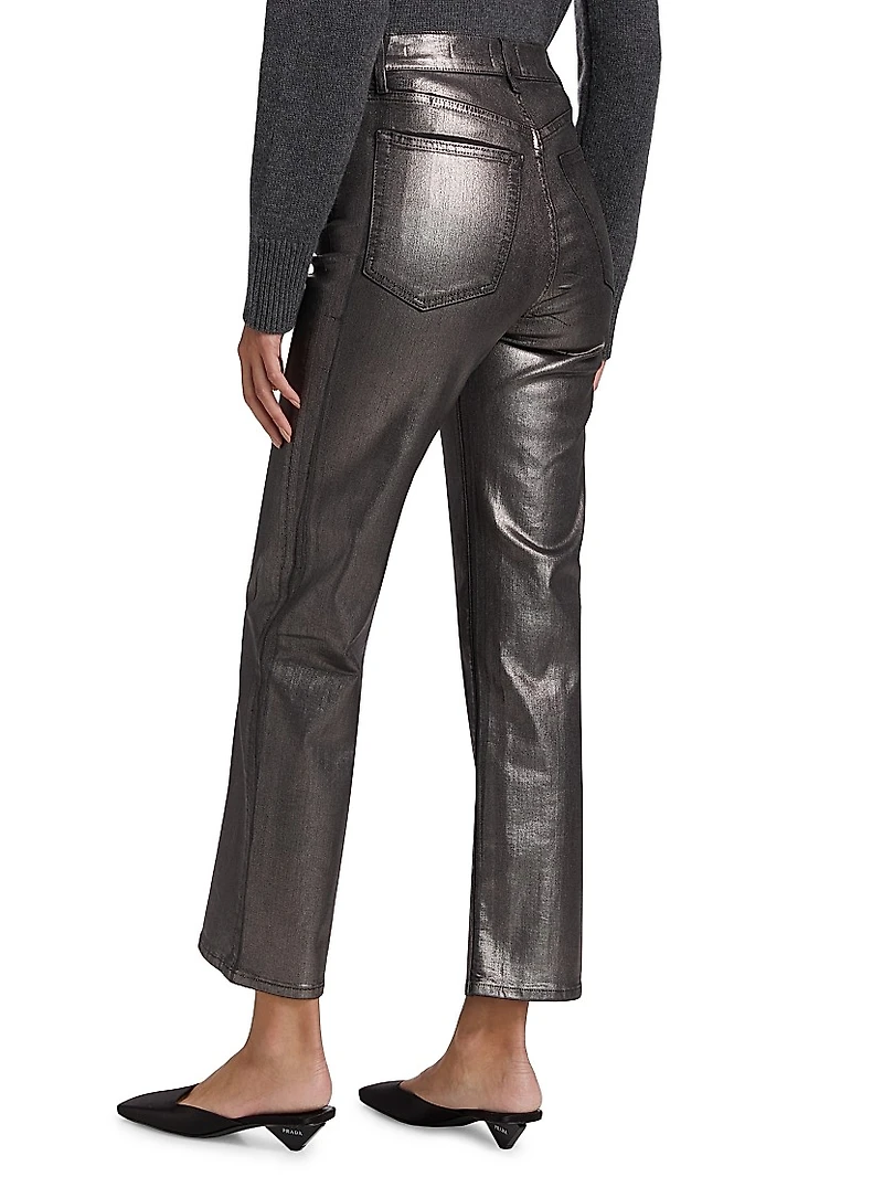Le Sleek Coated Straight Pants