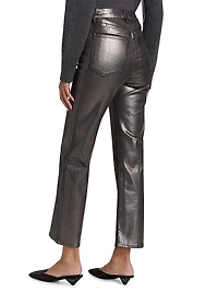 Le Sleek Coated Straight Pants