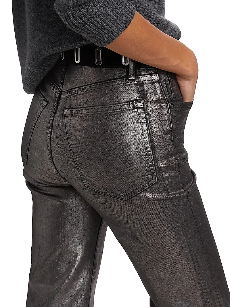 Le Sleek Coated Straight Pants