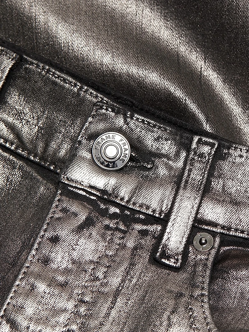 Le Sleek Coated Straight Pants