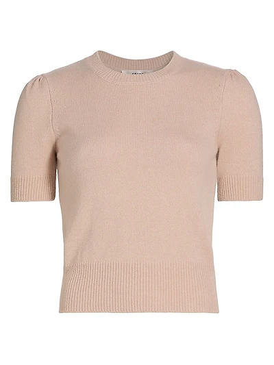 Ruched-Sleeve Cashmere Sweater