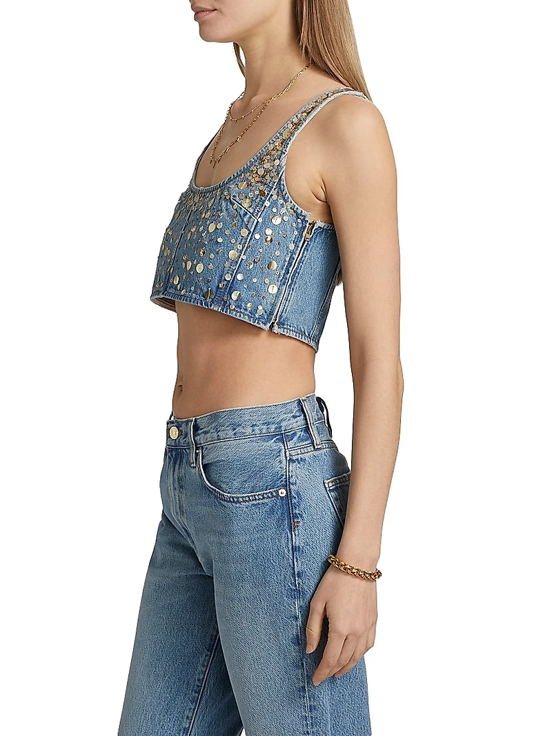 The Champagne Gold Embellished Top