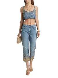 The Champagne Gold Embellished Top