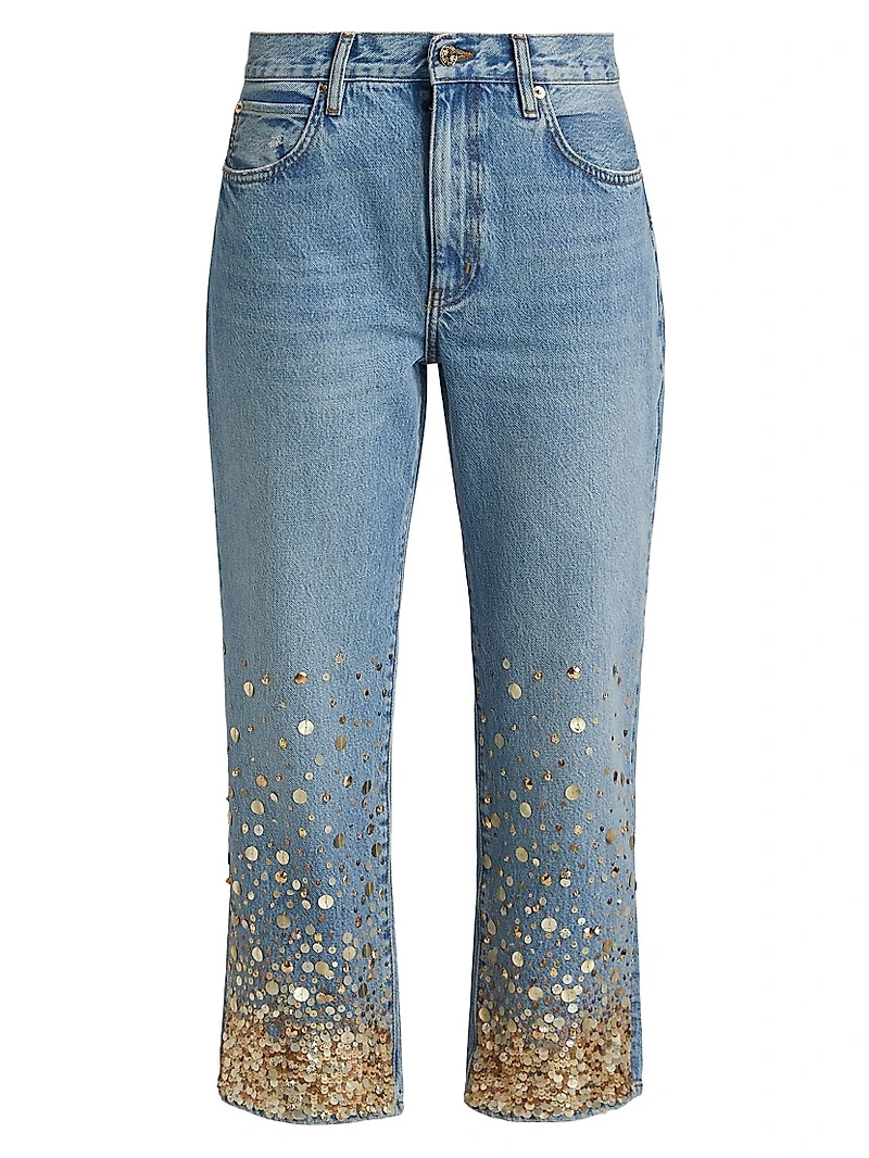 The Champagne Gold Embellished Jeans