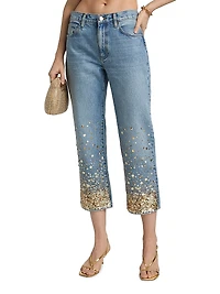 The Champagne Gold Embellished Jeans